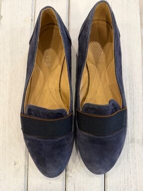 Geox Respira Navy Blue Suede Loafers Women's US 9 EU 39 Breathable Slip On Flats